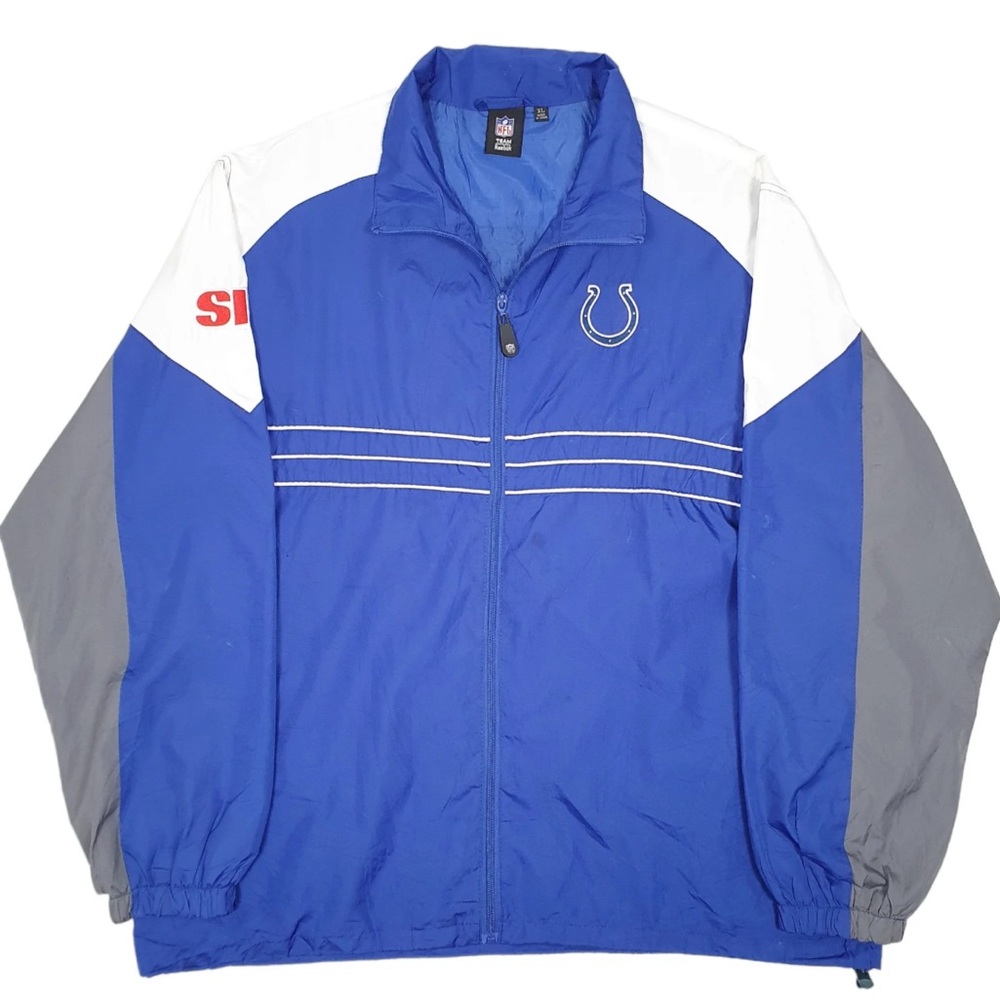 Indianapolis Colts NFL Men’s XL Blue Full Zip Jacket Windbreaker